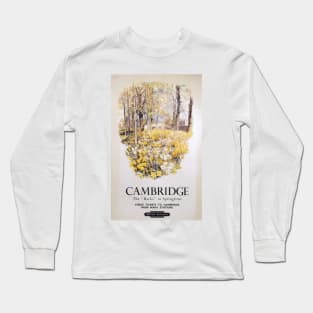 Cambridge - Vintage Railway Travel Poster - 1950 Long Sleeve T-Shirt